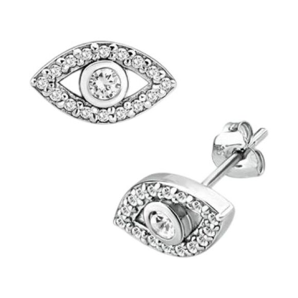 Giani Bernini Sterling Silver Eye-Shaped Stud Earrings - Picture 2 of 6